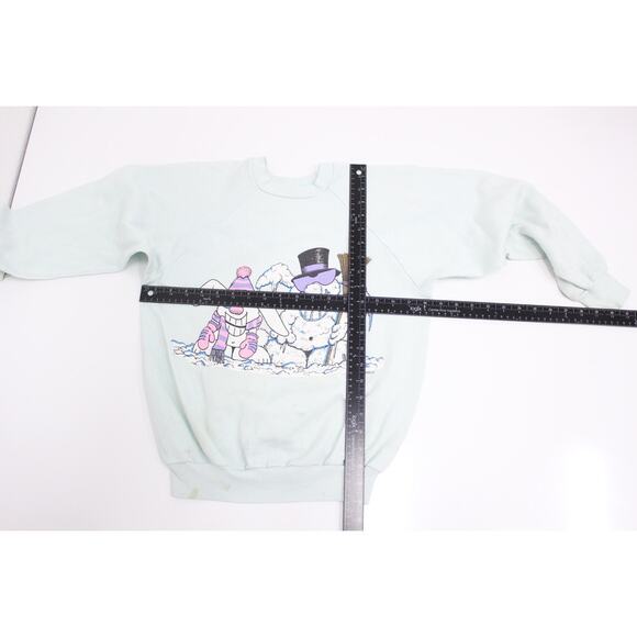 Vintage Snow Bunny Rabbit Snowman Sweatshirt Small - Picture 6 of 8
